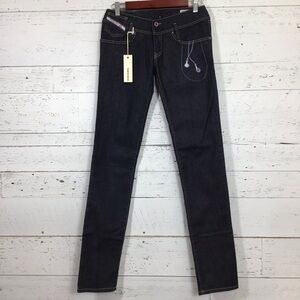 Diesel Matic Dark Wash Earphones Headphones Skinny Low Rise Stretch Jeans NWT​​